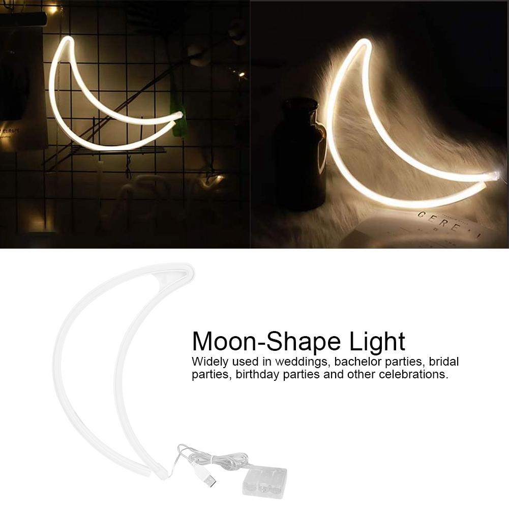 Adorable Moon Shape LED Night Light Decor USB Light Lamp Party Bedroom Decoration
