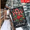 GD-DQ09050006-1pc Christmas Candy Cane Welcome Christmas Garden Flag_1 (1)- Outdoor Garden Flag Double-sided Home Decoration Courtyard Decoration Outd