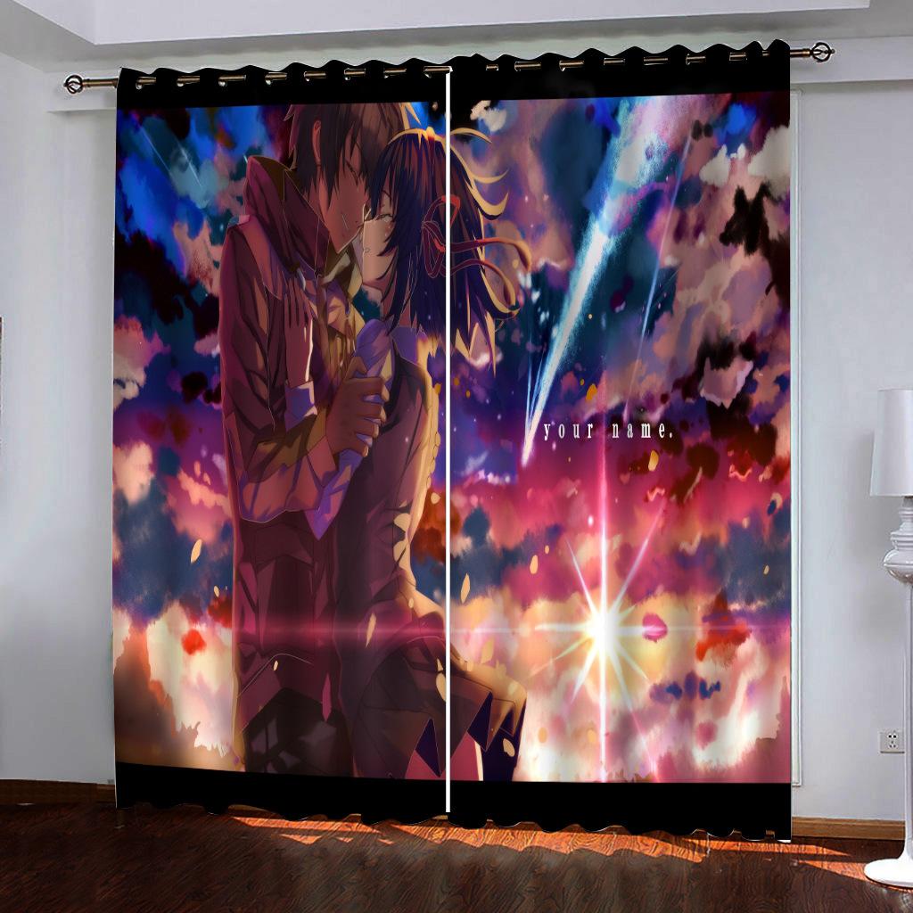 Japanese Anime Your Name Series Digital Printing Any High Density Blackout Curtains