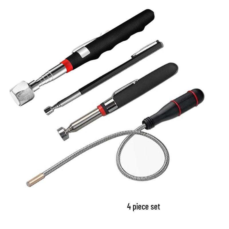 5-Piece Car Inspection Kit: Lighted Undercarriage Mirror, Telescopic Magnetic Pickup Tool, Reflective Chassis Mirror