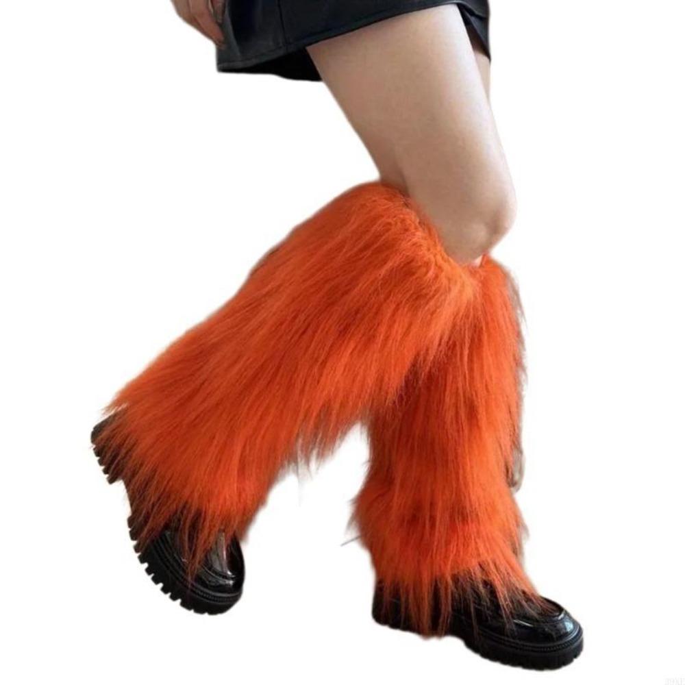 Japanese Style Furry Leg Warmers Faux Fur Knee High Girls Socks Fashion Long Tube Sock  JK
