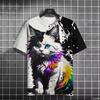 Women's Top Crew Neck Cat Print Fashion Short Sleeve Loose T-Shirts Women’s