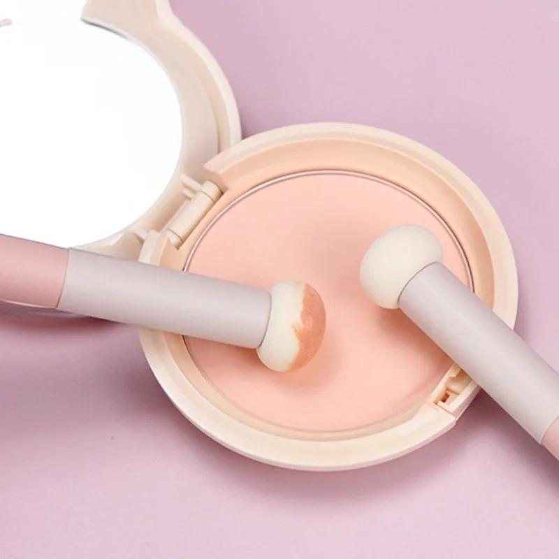 2Pcs Concealer Brush Pink Handle Small Sponge Concealer Makeup Brush Acne Conspirator Brush Beauty Tool Highlight Brush