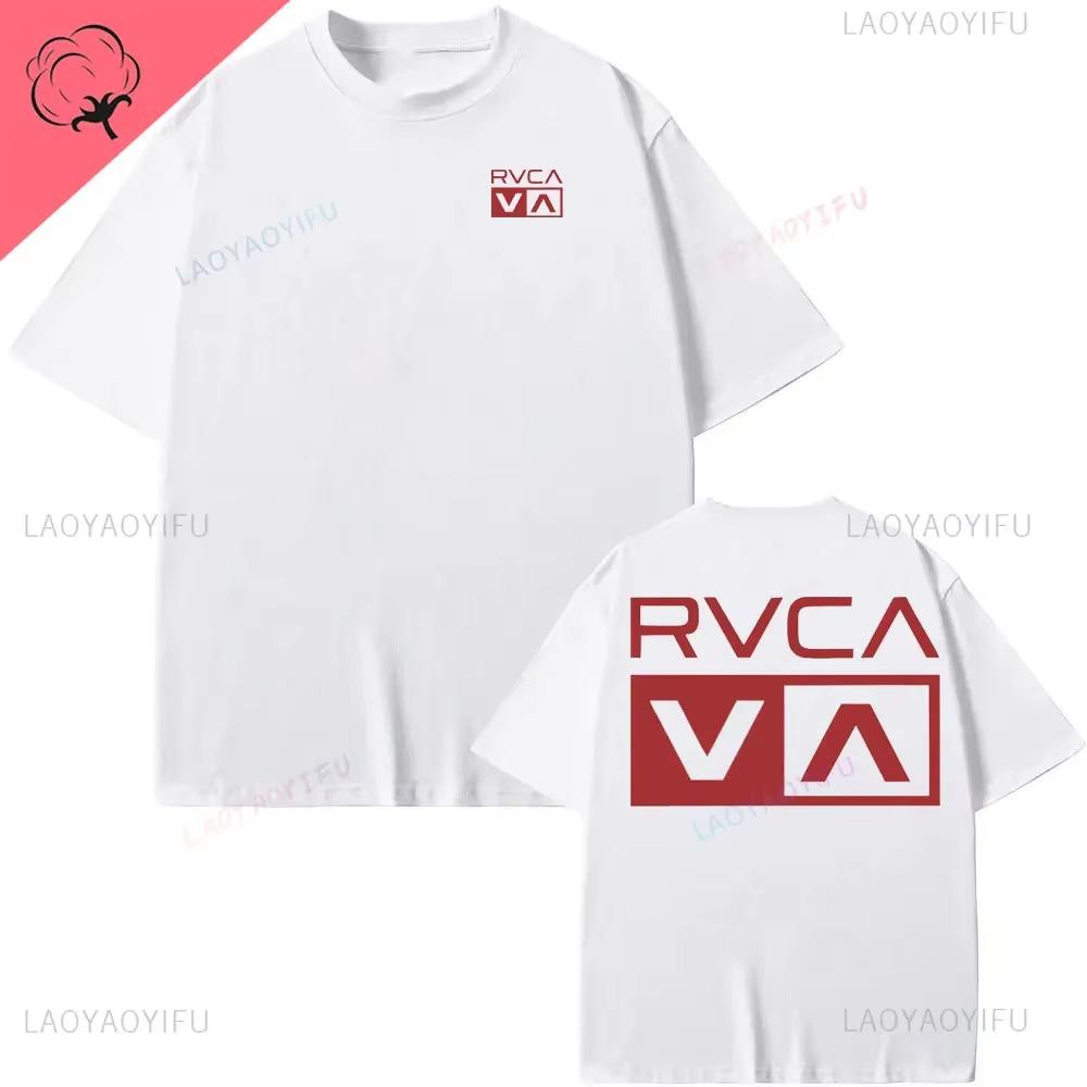 RVCA T Shirt Black Tee Summer Cotton Tshirt Summer Short Sleeve Fashion Men Women Design Brand T-shirt Top Streetwear Clothes