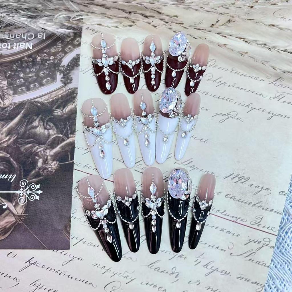Star Zircon Handmade Wearable Nails - Exquisite High-Quality Nail Art