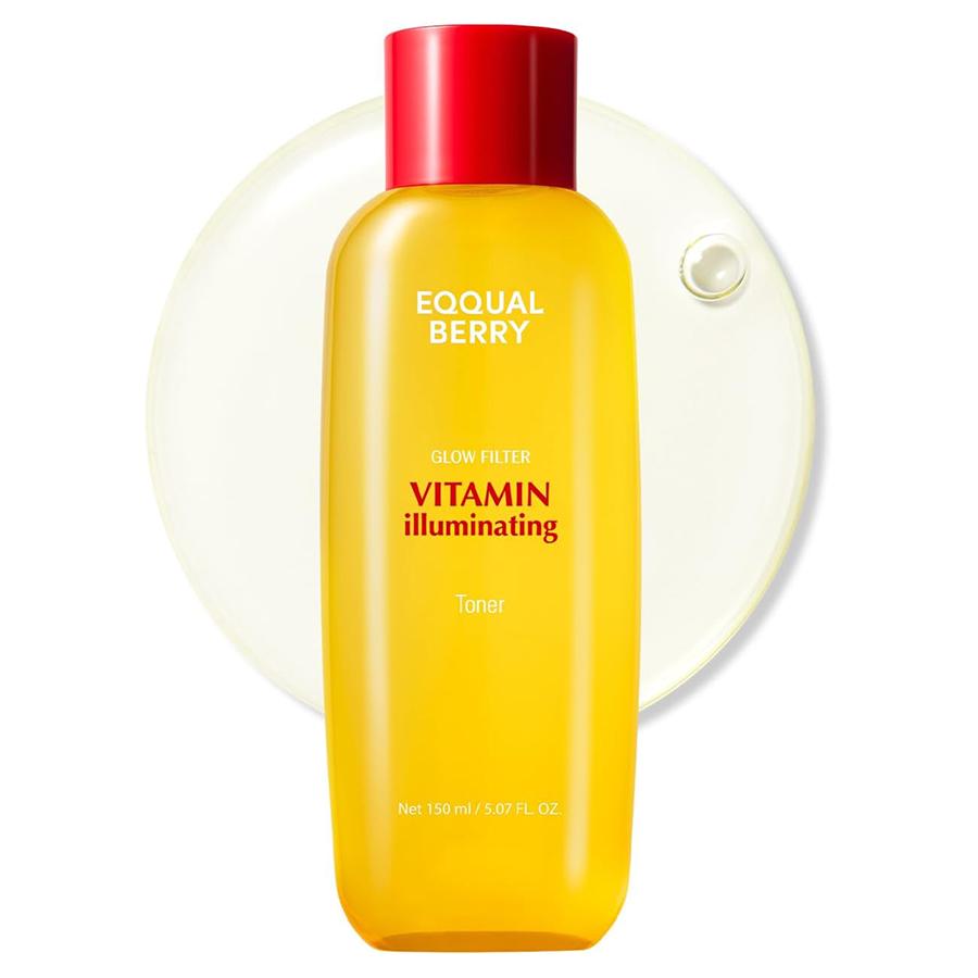 EQQUALBERRY Витаминный осветляющий тоник - Осветляющий Витамин С и Ниацинамид 3% | Мягкий ежедневный отшелушивающий 5.07 жидк. унц. / 150 мл) жёлтый