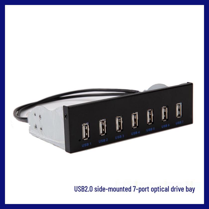 

USB 3.0 5.25-Inch Optical Drive Bay Panel with 7-Port to 8-Port Dual-Core Hub
