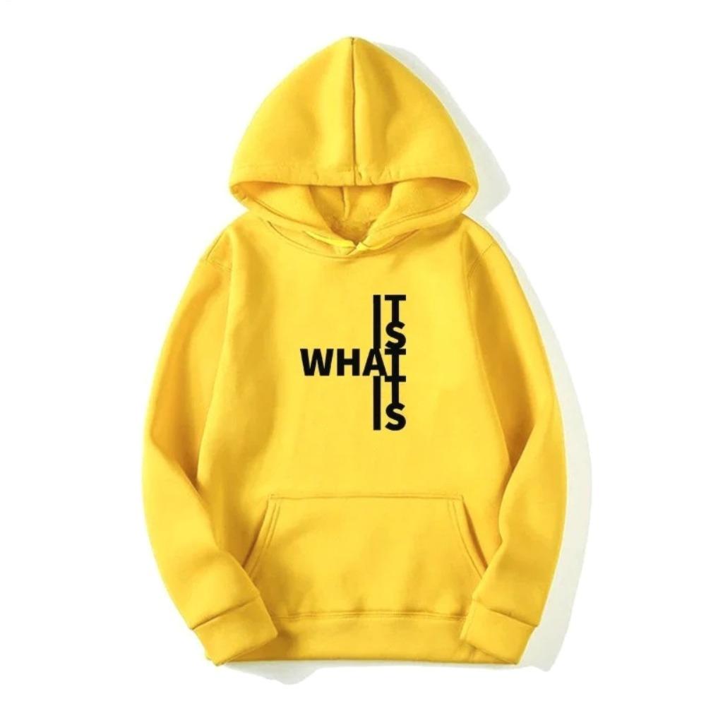 It Is What It Is Printed Long Sleeve Women Hoodie Fashion Letter Print Sweatshirt Men Autumn Pullover Tops