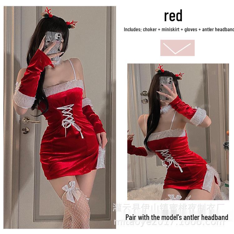 Red Christmas Bunny Cosplay Lingerie for Influencers & Streamers