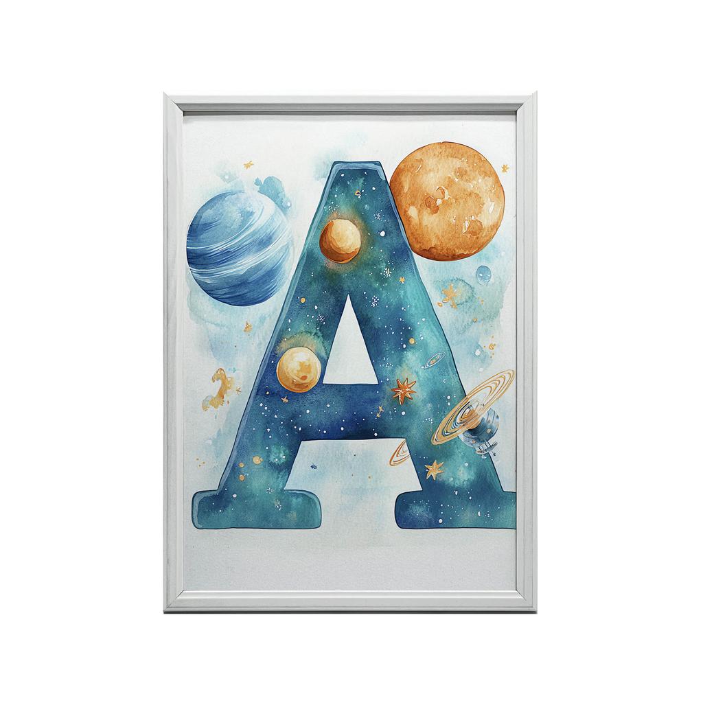Plakat "A" W Kosmosie Plakat "A" W Kosmosie, 30X40 Cm, Rama Aluminiowa Złota, Papier Matowy 230 Gsm