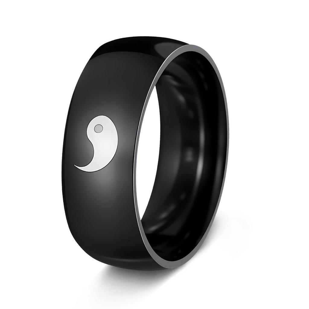 Cross-border National Ink Wash Bagua Men's Retro Ring Set