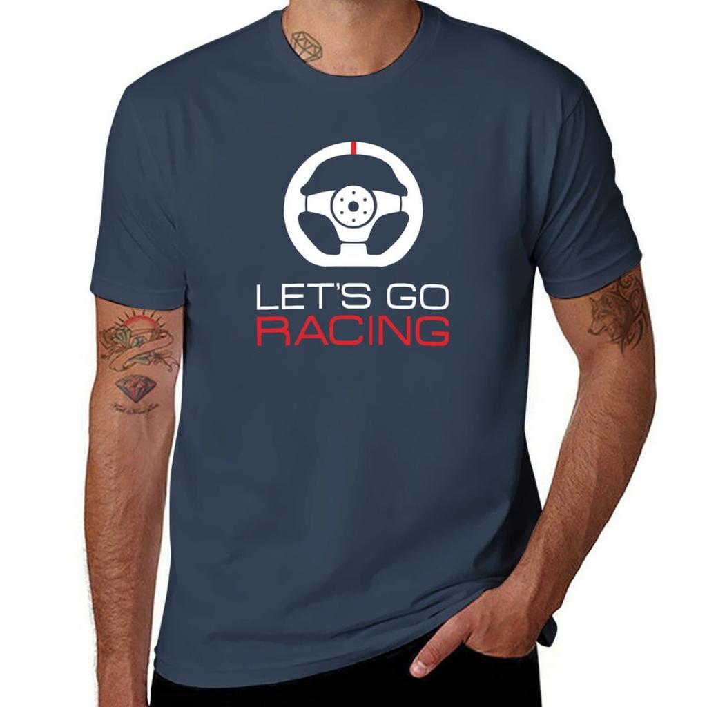 Lets go racing TShirt man t shirt cotton high quality t shirts for man graphic tees TShirt