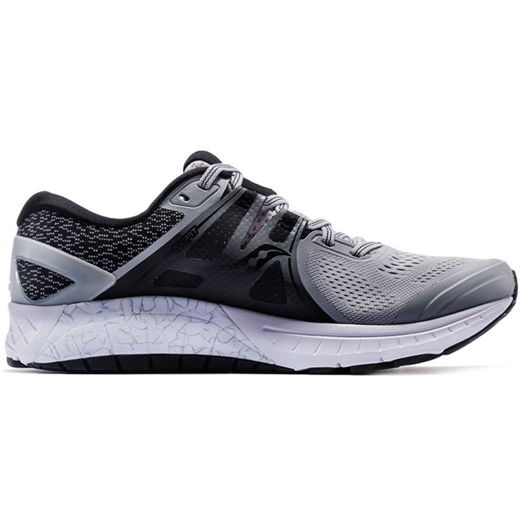 Saucony Omni ISO Comfortable Versatile Mesh Breathable Lightweight Slip-Resistant Support Low-Top Casual Running Shoes Men sneaker Gray Black S20442-2