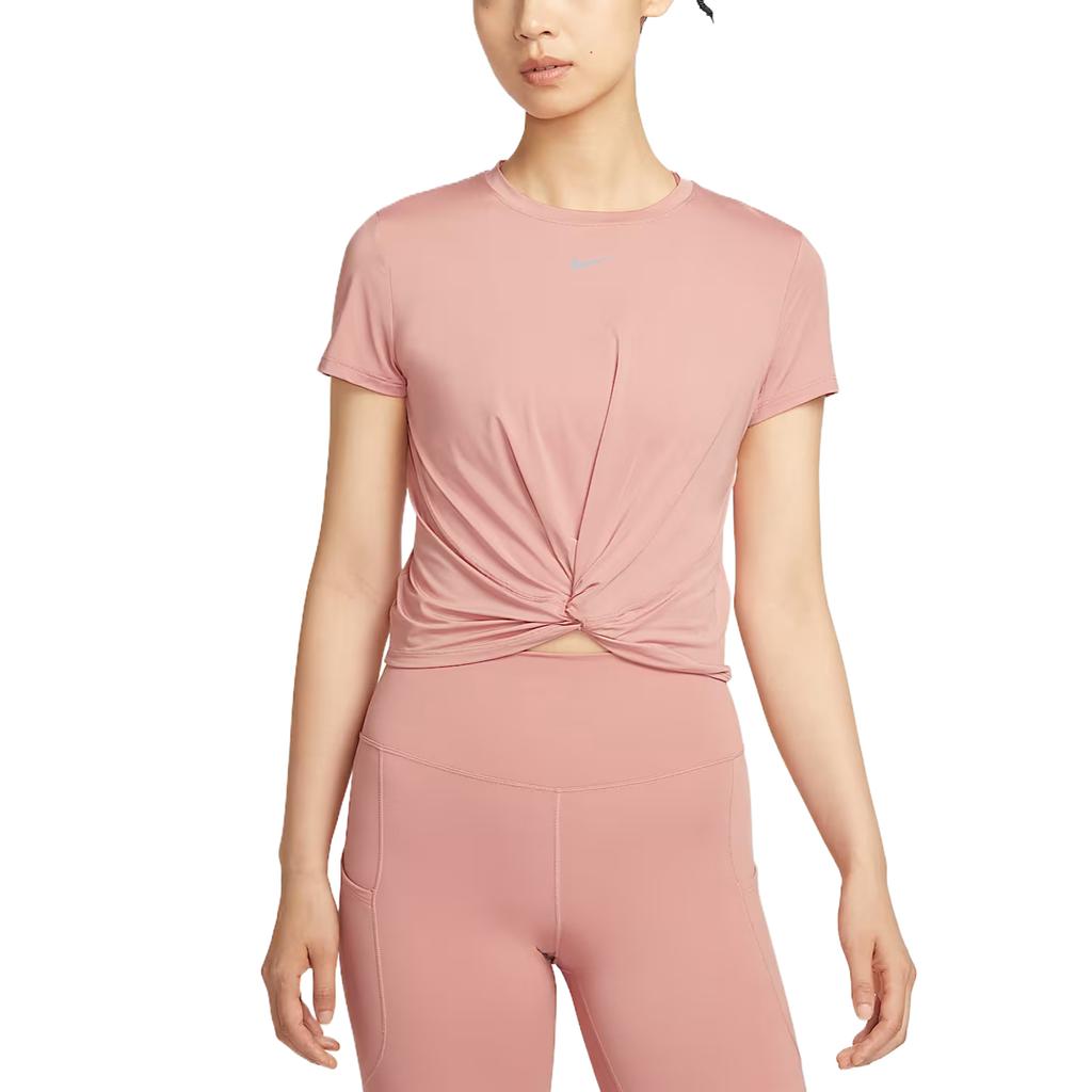 Nike Dri-Fit One Classic Twist Fashion Simple Trendy Beautiful Short Sleeve Regular T-Shirt Women Tops HJ1055-685