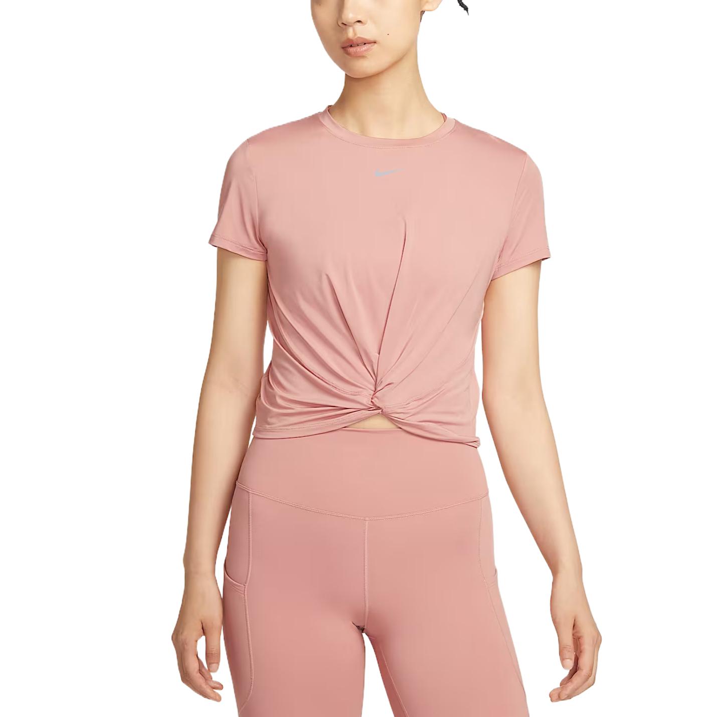 

Nike Dri-Fit One Classic Twist Fashion Simple Trendy Beautiful Short Sleeve Regular T-Shirt Women Tops HJ1055-685 S