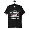 Just Married Again T Shirt Second Marriage Womens SweaT Long Sleeve Vintage Washed Breathable Comfortable Versatile Casual