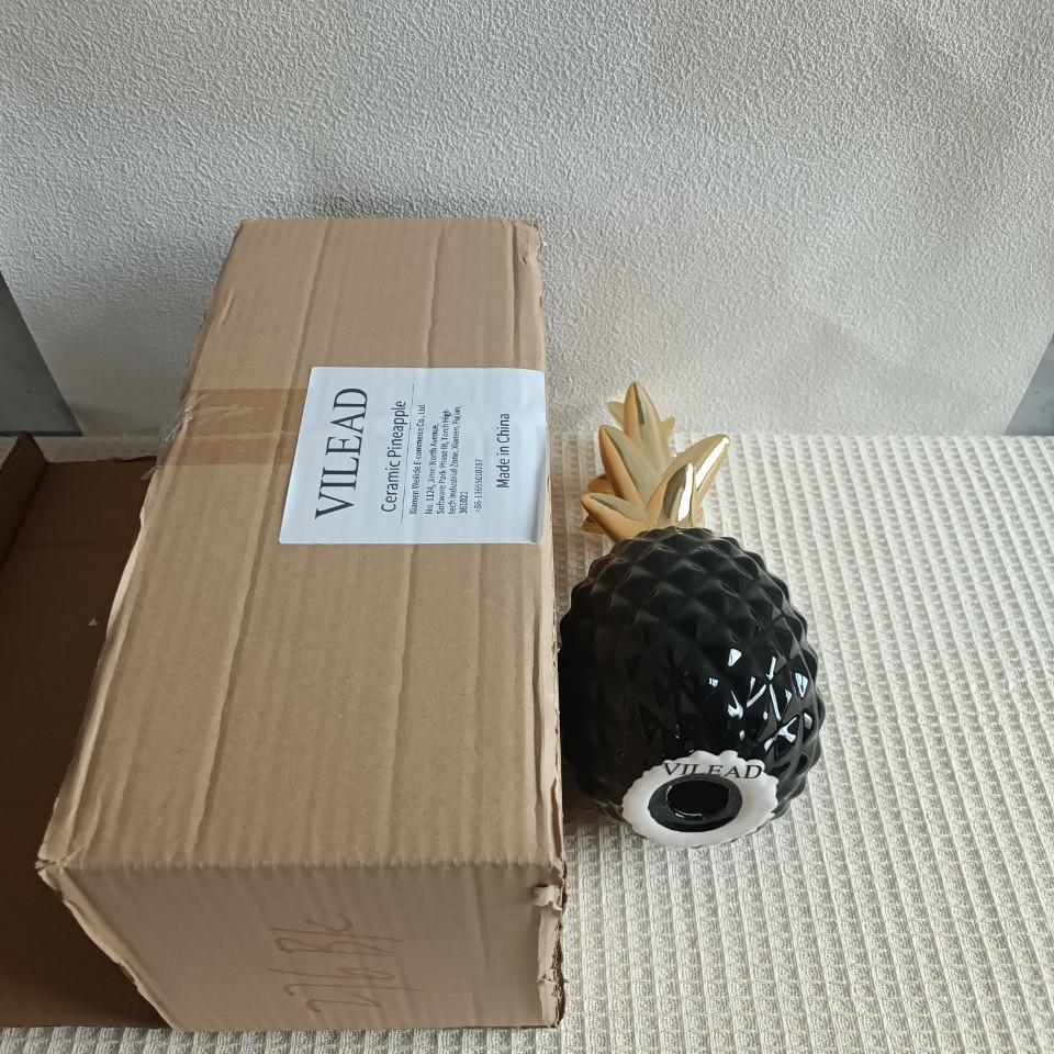 Vilead 30cm Ceramic Pineapple Statue Gold White Black Figurines Centerpiece Living Room Home Decor Office  Bookshelf  Decoration