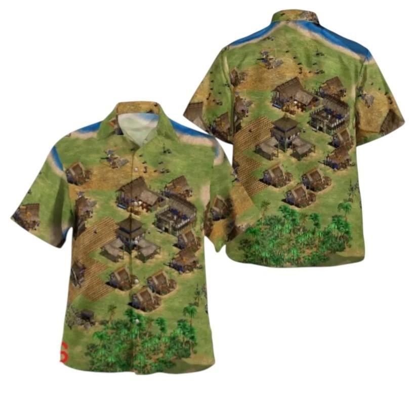 Age of Empires 2 In-Game Graphic Aloha Hawaiian Shirt Size S-5XL Unisex T-Shirt S