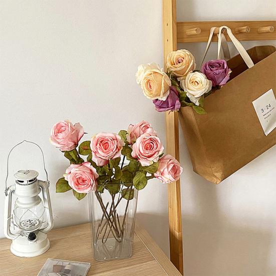 Realistische künstliche Rose mit langem Stiel, falscher Rosenstrauß für den Valentinstag, Heimhochzeit, Tischdekoration, DIY Brautstrauß
