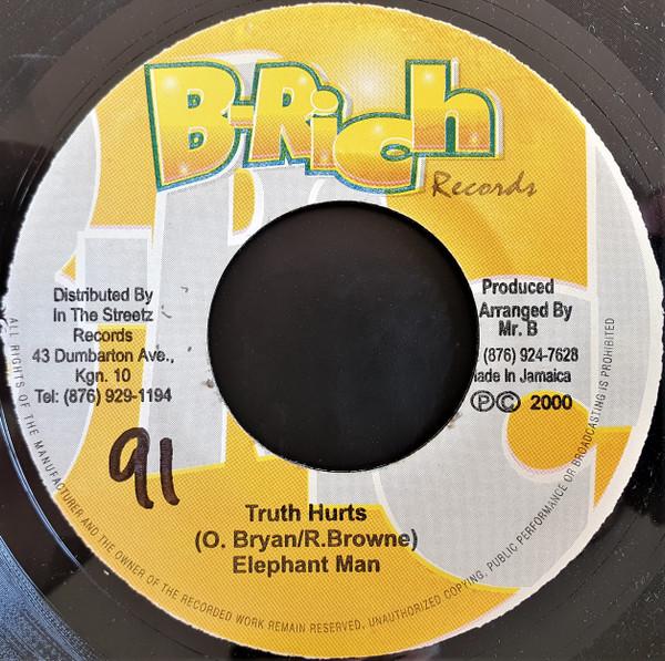 

7inch Record ELEPHANT MAN - Truth Hurts NONE B-Rich Records 2000 Jamaica Reggae, Ska & Dub Used