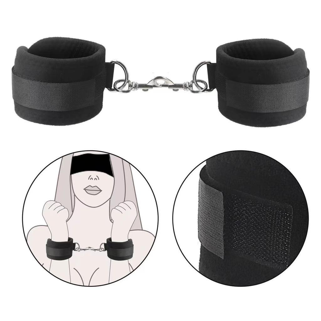 Handcuffs Nipple Clamp Adult Sex Game Bondage Restraints Fetish Collar Chain Bra Clips BackHandcuff Eye Blinder Sex Product