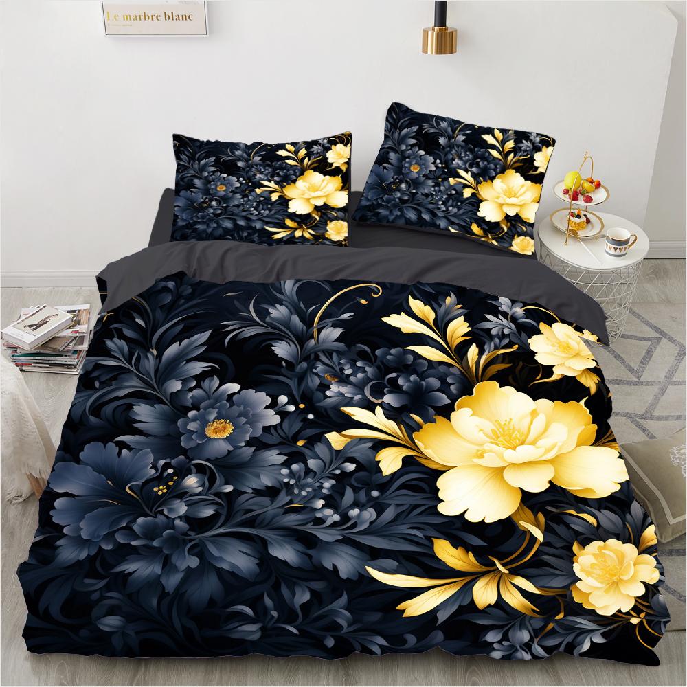 Luxury Flower Bedding Set Cartoon Comforter Sets Double Queen King Twin Full Size Duvet Cover Set Kids Girls White Bed Linen