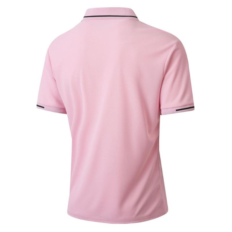 Polo casual sportiva da uomo in jacquard con colletto rovesciato e maniche corte