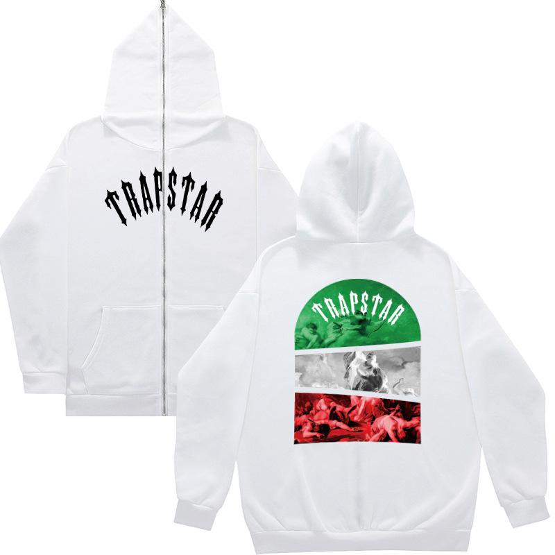American Revenge Fleece Sweater Men's and Women's High Street Hoodies Trapstar Zip-up Cardigan Jacket Autumn and Winter