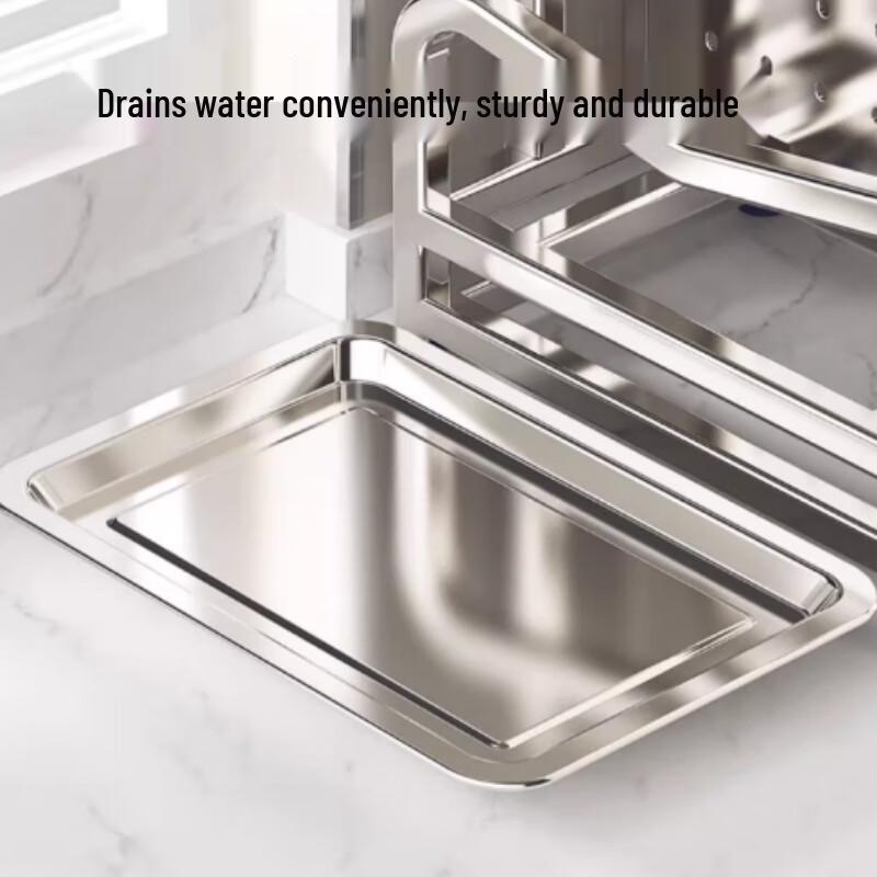 BeiYing 2-Tier 304 Stainless Steel Kitchen Storage Rack