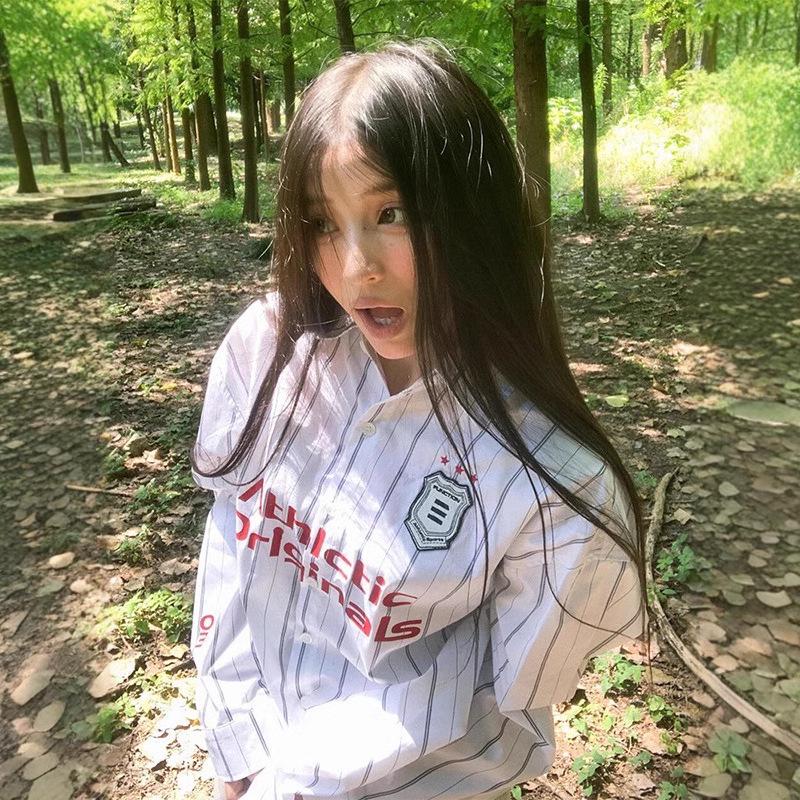 

Unisex Color Block Striped Long Sleeve Hip-Hop Streetwear Shirt 2XL білий