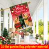2D Flat - 2D Flat - 2D Flat - Printing 1pc Merry Christmas, Cute Dog Pattern Print Courtyard Flag - Double-Sided Garden Flag, Outdoor Decoration, Lawn