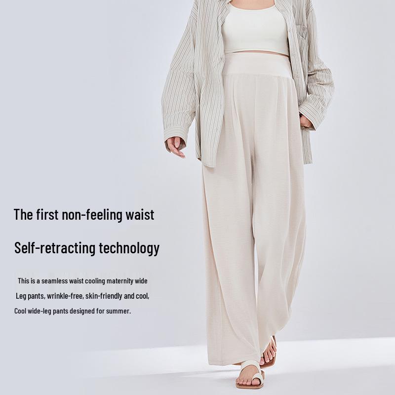 

Maternity Casual Wide-Leg Pants - Slim, Thin Drape for Spring/Summer L