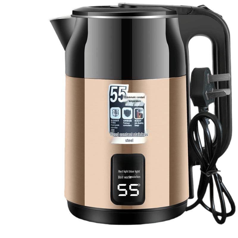 Stainless Steel Fast Boil Kettle with Thick Insulation, Large Capacity, Auto Power Off, and Constant Temperature for Dorms