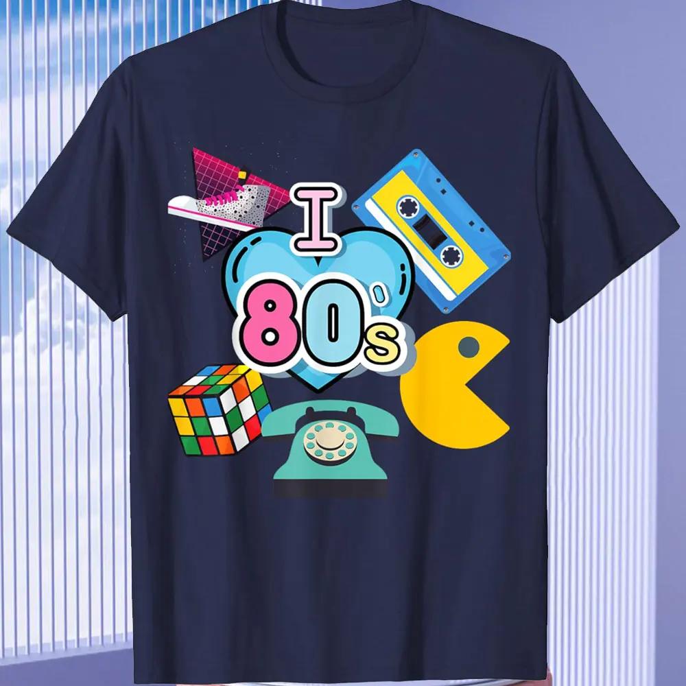 Funny 80s Vintage Design Mens Tshirt Nostalgic I Love The 90s High Quality Cotton Shortsleev Trip Down Memory Lane 80s Tee