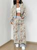 Grid New Autumn And Winter New European And American Women'S Clothing Striped Printing Suit Women