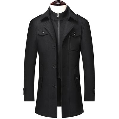 Men's Mid-Length Wool Blend Overcoat - Thickened Winter Coat