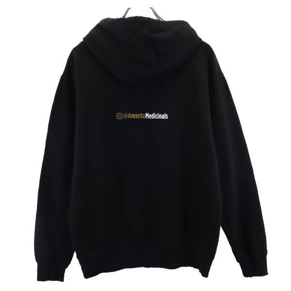 Independent Print Long Sleeve Sweatshirts M Black Brushed Back Pullover Men's Used