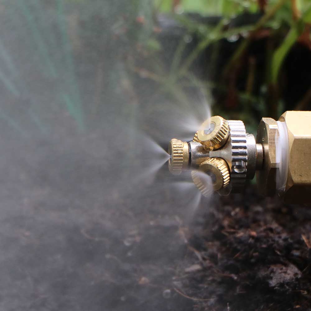 5-holes Misting Nozzle 0.1-1.0mm Fine Atomizer Sprayer 1/2" 20mm Brass Adapter Garden Irrigation Humidification Cooling Watering