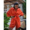 Western Style Summer New Casual Loose Long sleeve Shirts Shorts Set Loose Shirt + Shorts Set