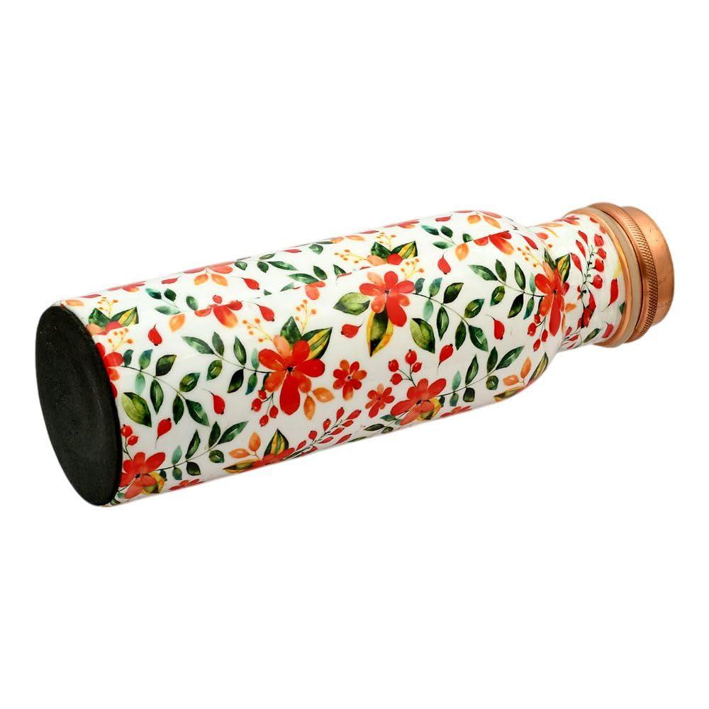 Copper Water Bottle 750 ML With Anti Oxidant Properties | Diwali Gifts for Family and Friends 100% Copper Water Bottle (Orange - 750 ML)