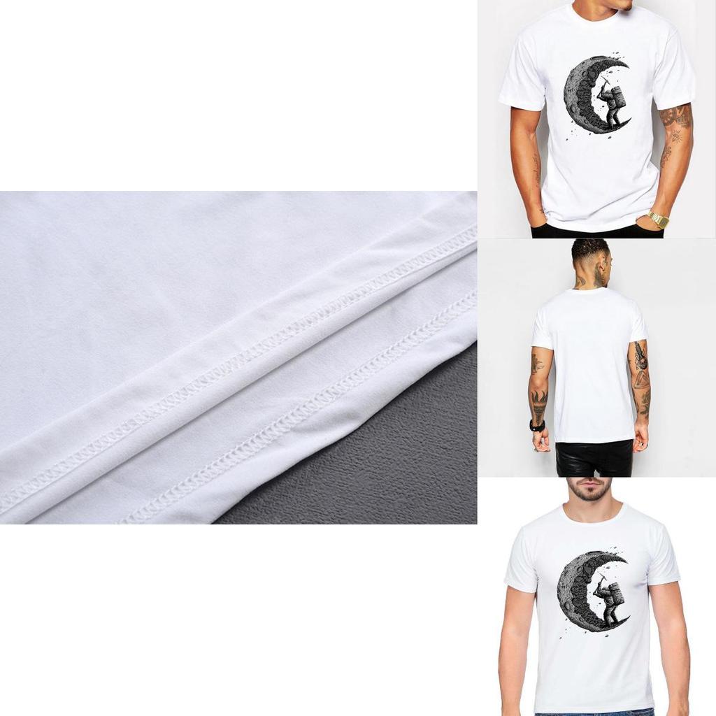 Stylish Digging The Moon T-shirt Men's Customized Printed Funny Cotton Short Sleeve