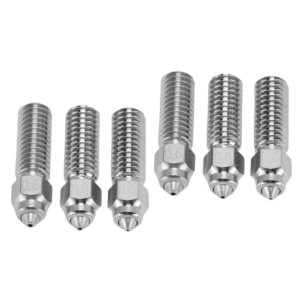 6 Stück Hotend Düsen Ersatz für Creality K1 K1 Maximum 3D Drucker 0.4 0.6 0.8mm Gehärteter Stahl