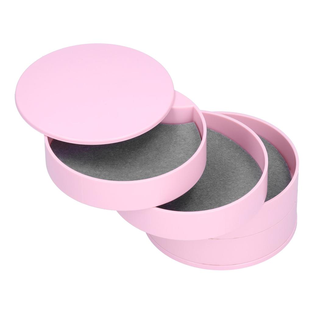 Mehrschichtige Schmuckschatulle Staubdichter Drehbarer Aufbewahrungsbehälter Organizer für Ornamente(Rosa 4-lagig)