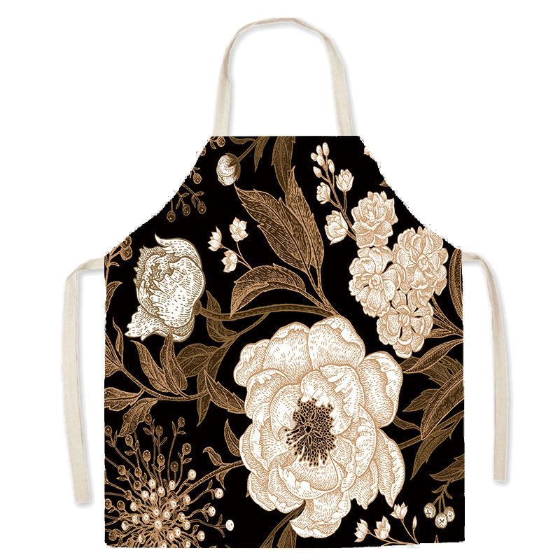 Pastoral Style Floral Series Kitchen Sleeveless Apron Color Floral Linen Apron Parent-Child Children'S Apron