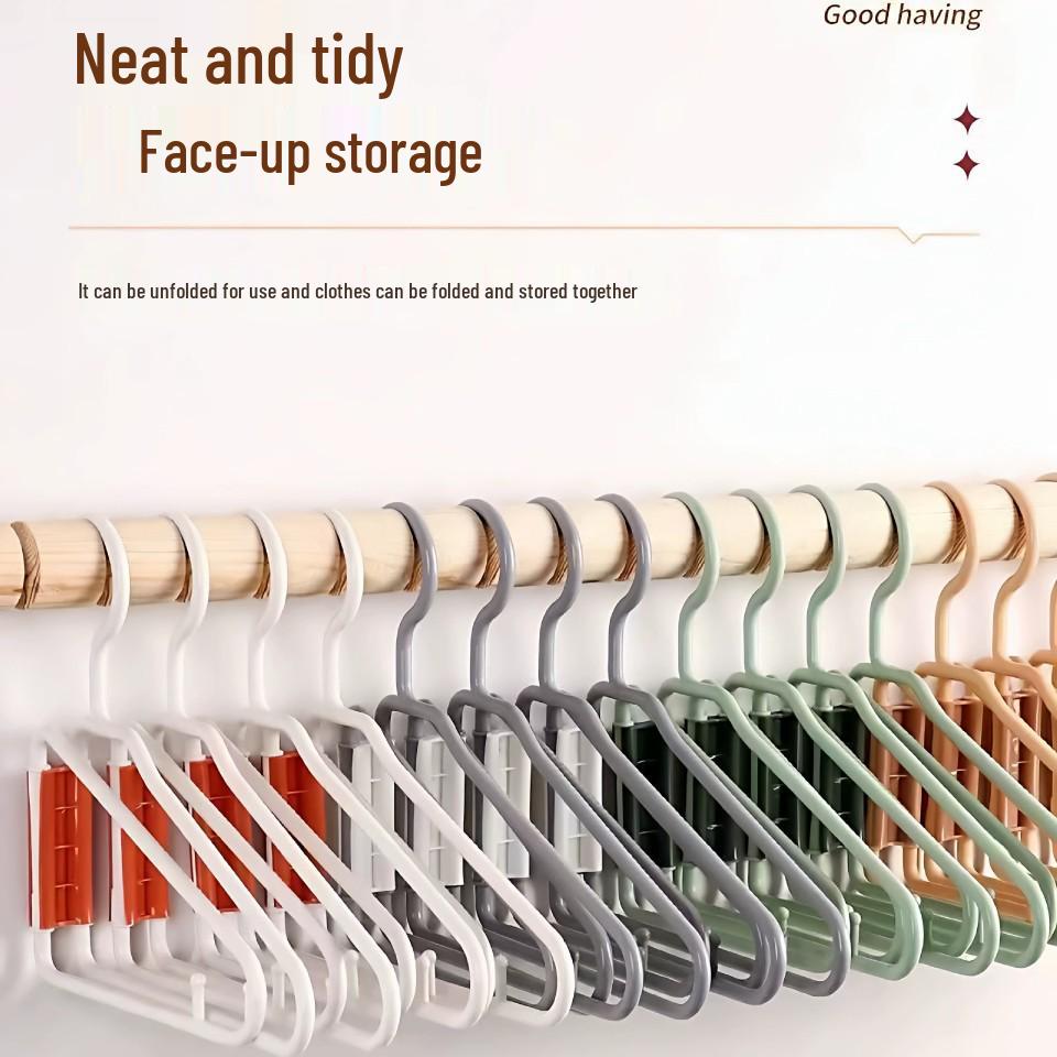 Foldable Clothes Hangers: Gray, Apricot, Light Green, White - Ideal for Suits and Pants Storage