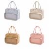 Einfarbige Hand-Kosmetiktasche Große Kapazität Kulturtasche Einfache Make-up-Tasche Damen