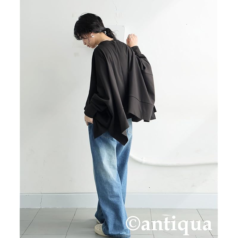 [antiqua] [Antica] Punch Design Tops Ladies Long Sleeve PN-00551 Onesize 05 Black