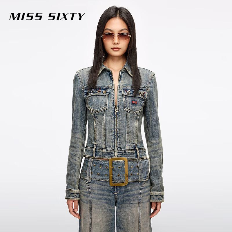 

MISS SIXTY Women s Retro Distressed Denim Jacket S