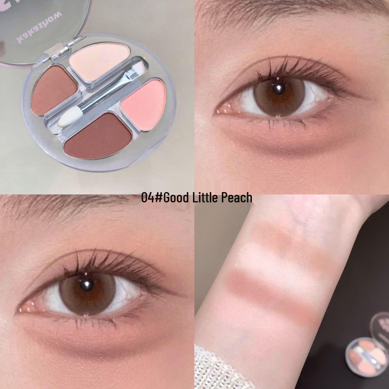 

Kakashow Four-Color Under-Eye Bag Makeup Palette: Women s Matte, Pearlescent, Fine Glitter Eyeshadow for Brightening.