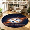 Round Rug Custom NameLuton Town Pattern Non Slip Carpet Home Floor Decor